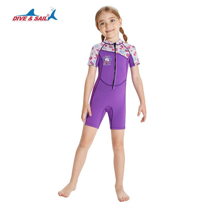 Children's Diving Suit 2.5MM One-piece Short-sleeved Warm Cold Snorkeling Surfing Swimsuit