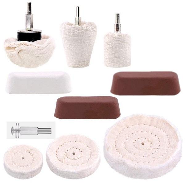 6-Piece Polishing Flap Wheel and Wax Set for Metal Grinding