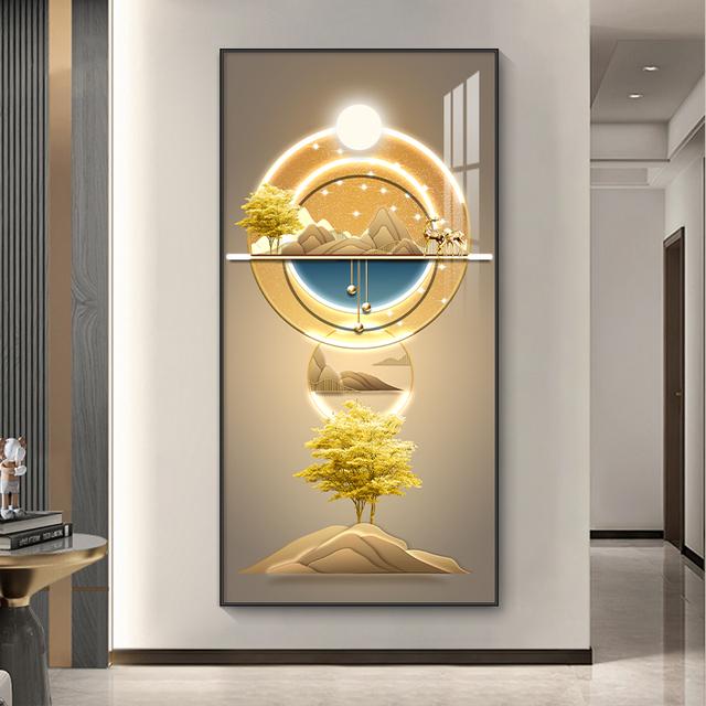 

Розкішне абстрактне золоте полотно, насичене світло дерева, настінне мистецтво, плакати та принти з оленями для вітальні, ганку, коридору 20cm×40cm NoFrame