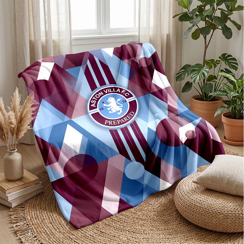 Coperta in Flanella con Stampa Aston Villa, Morbida Calda Leggera Coperta da Divano Letto Campeggio