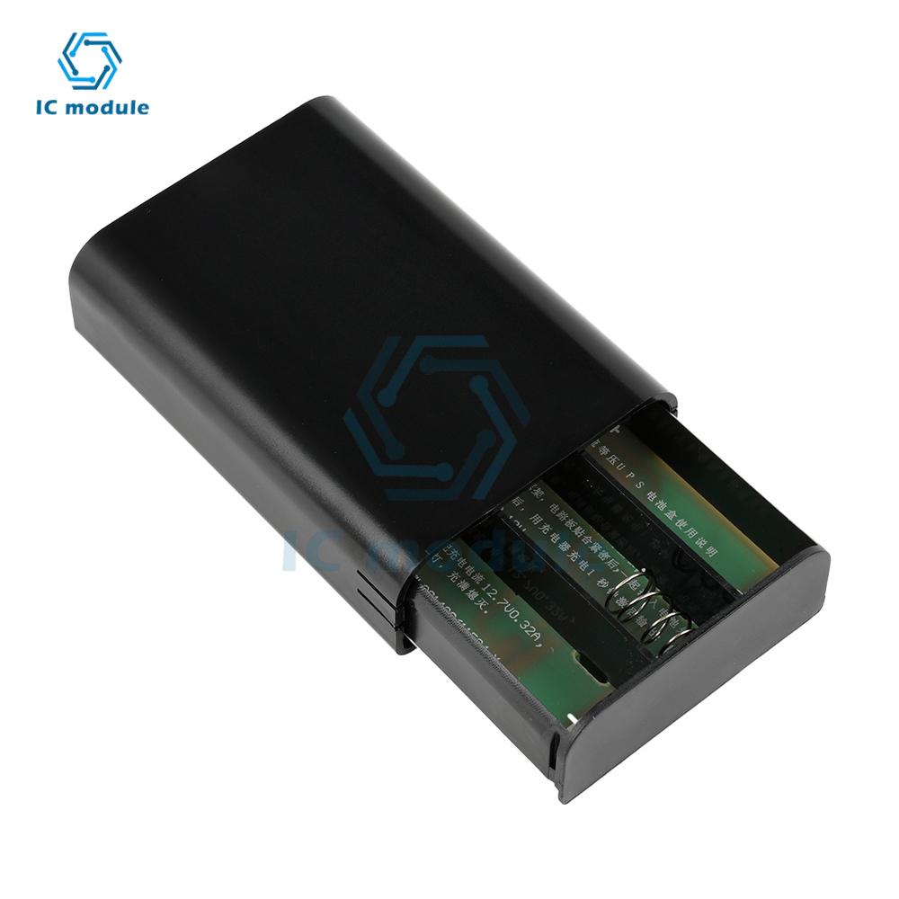 DC 12V 3x 18650 Batteries Solder-Free Tandem DIY Battery Box UPS Battery Pack for Cellphone WiFi Router LED Light