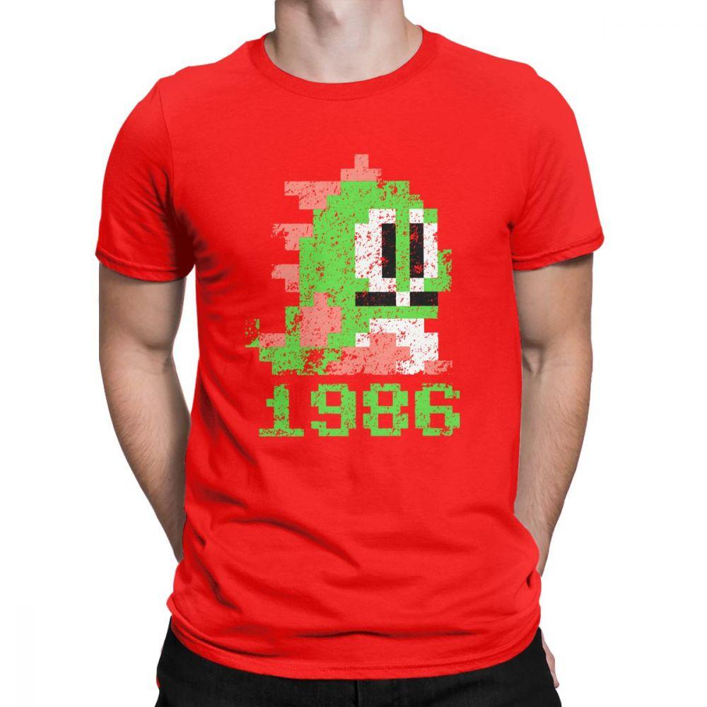 Футболка Bubble Bobble 1986 Мужская 100% Хлопок Футболка Японская Видеоигра Милый Кавайи Геймер Оверсайз S
