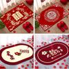 Joyful Red Front Door Mat: Festive, Dirt-Resistant, Non-Slip, Water-Absorbent, Perfect for Entryway or Wedding Room.