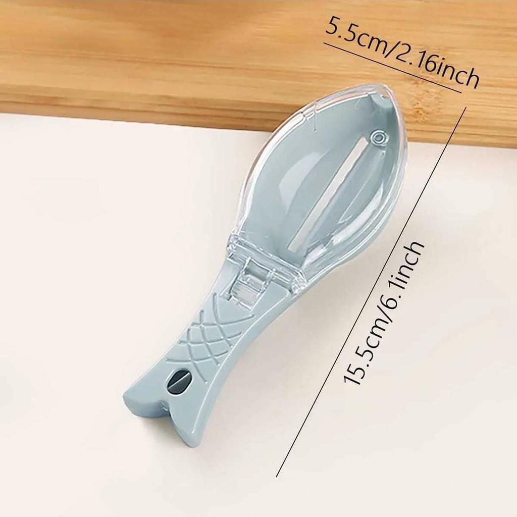 Nástroj na šupinování a škrábání ryb s víkem pro domácí kuchyni, ruční odstraňování rybích šupin a mořské plody