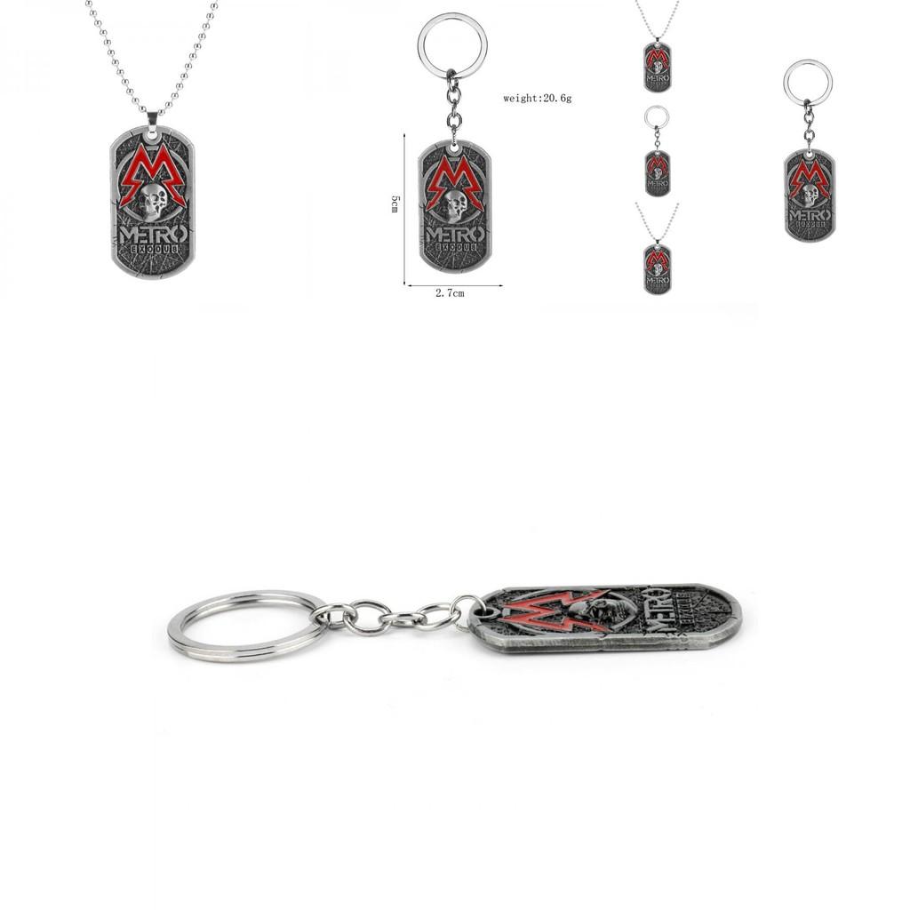 Metro Exodus Skull Pendant Necklace With Alloy Geometric Design For Game Fans