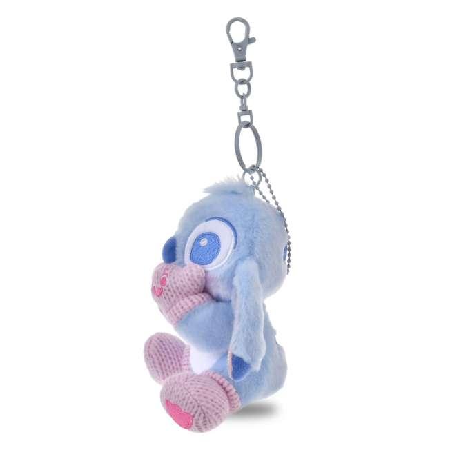Disney Stitch Plush Keychain Pink x Blue Winter Shiny Color Japan NEW Disney Store