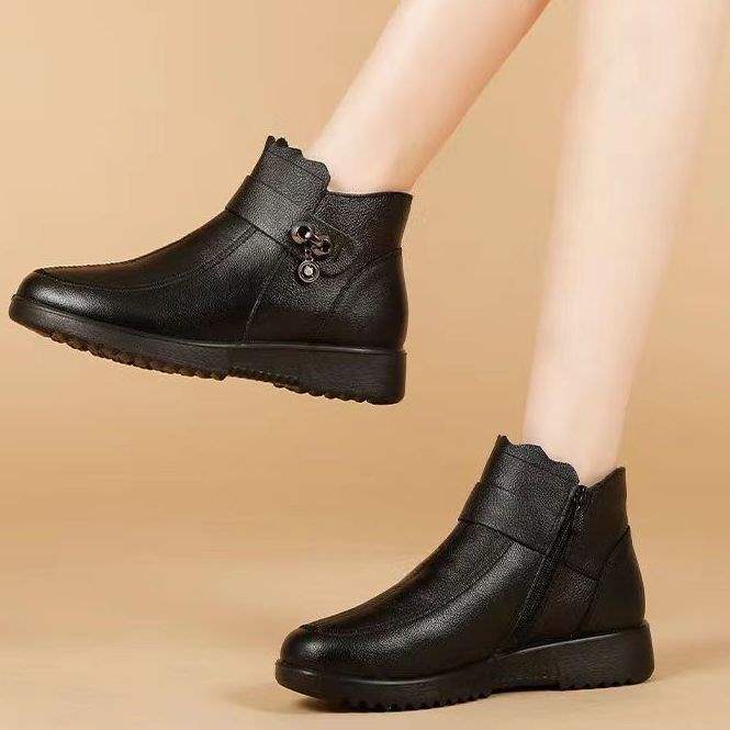 Northeast snow boots mother shoes thickened warm short boots children winter non-slip middle-aged and elderly cotton boots cold-proof elderly shoes