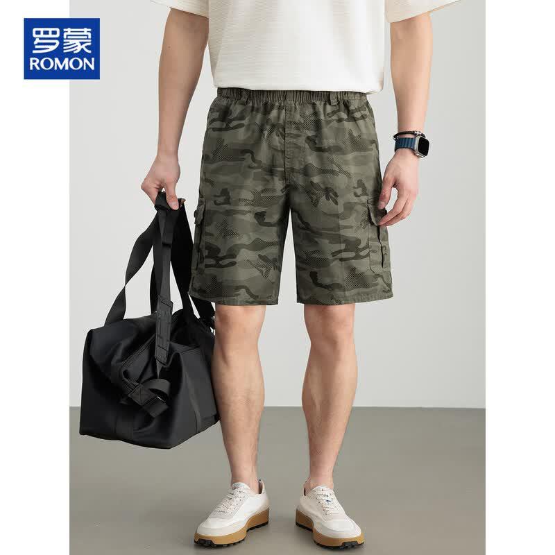 ROMON Men's Cotton Camouflage Cargo Shorts