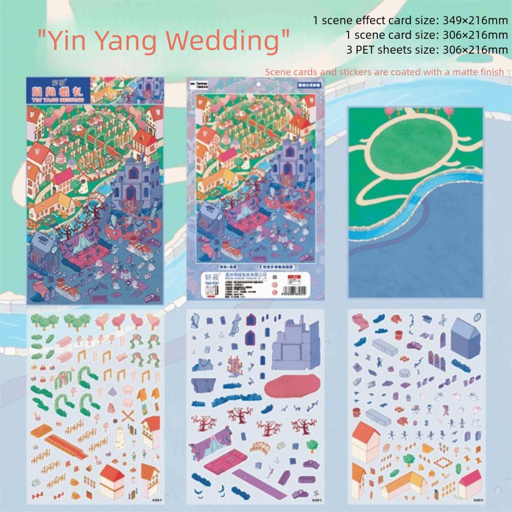 Cartoon Landscape Making Sticker Plus Size Decorative Game Stickers  For Kids Adults