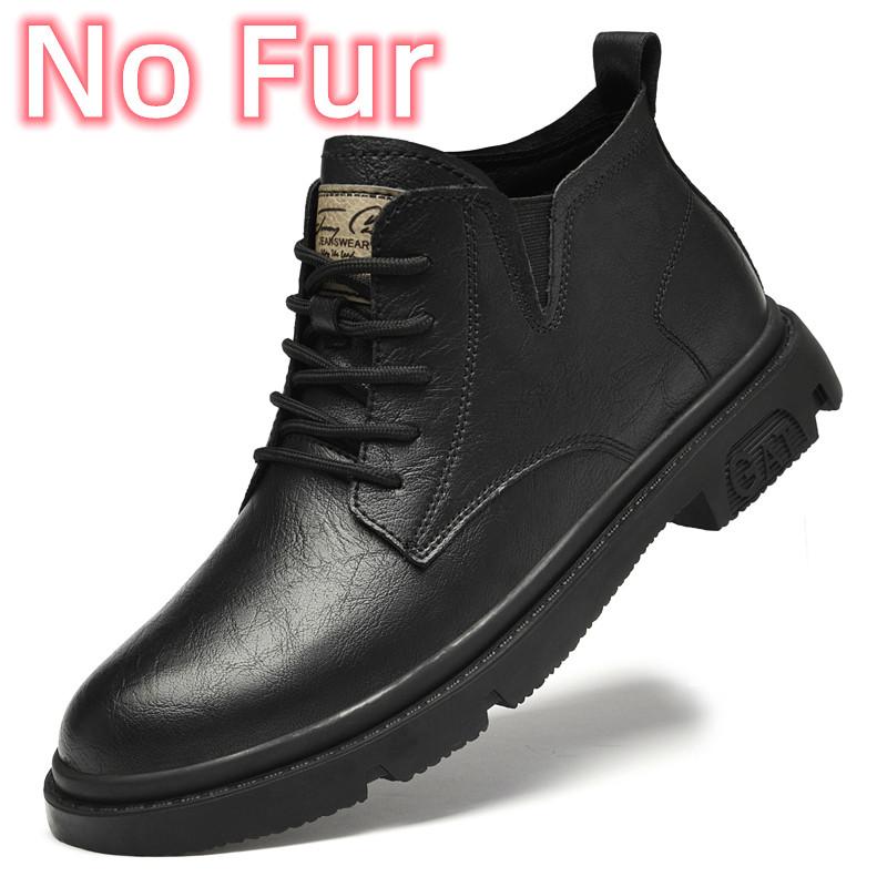Genuine Leather Man Oxford Shoes Autumn Winter Men Ankle Boots Warm Fur Plus Retro Boots Mens Comfy Leisure Vintage Style Boots