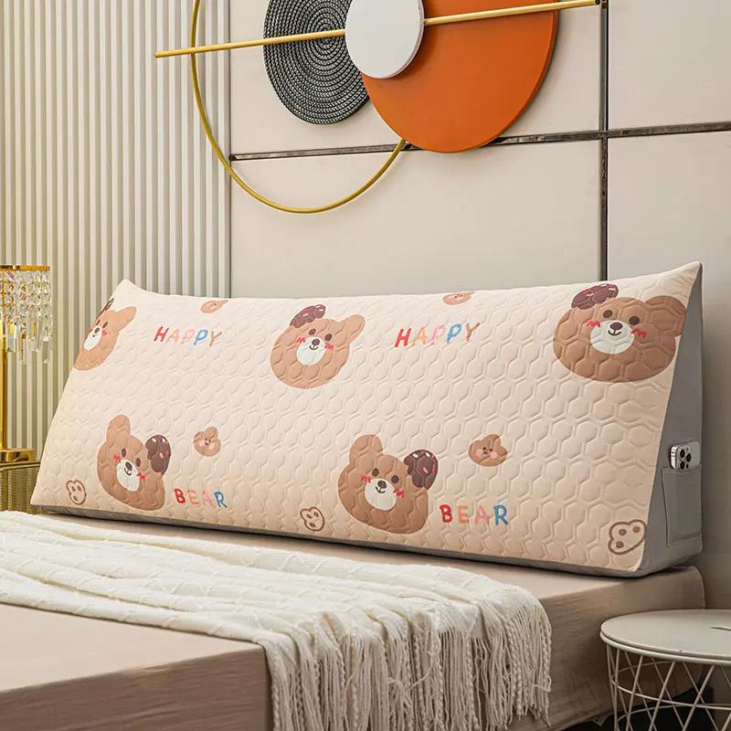 Cooling Latex Cushion Big Wedge Adult Backrest Removable Washable Sofa Reading Pillow Long Headboard Pillow for Bed Decor
