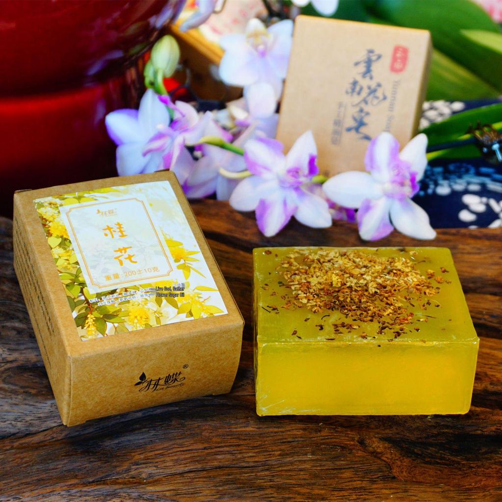 200g Yunnan Handmade Rose & Osmanthus Essential Oil Soap for Face, Hand, and Bath - Fresh Flower Scent