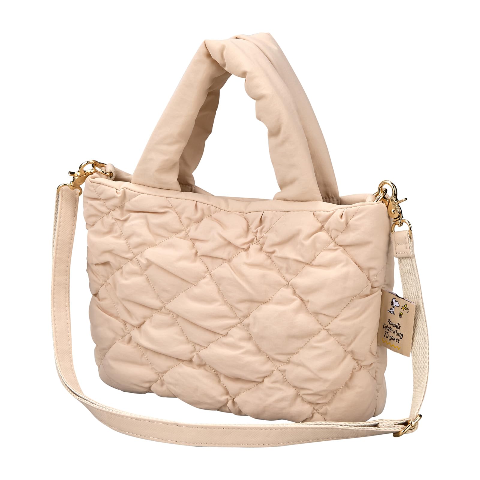 

Snoopy 75th Anniversary Stylish and Light Quilted Tote Bag First Production Only Sale ends when supplies last 6088 Girls Ivory [Happitas]
