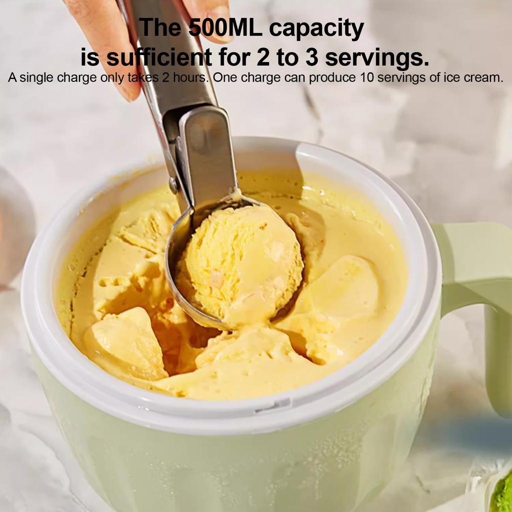 Taza compacta para hacer helados para el hogar, máquina inalámbrica, piezas extraíbles recargables aptas para lavavajillas, bol mini congelador para