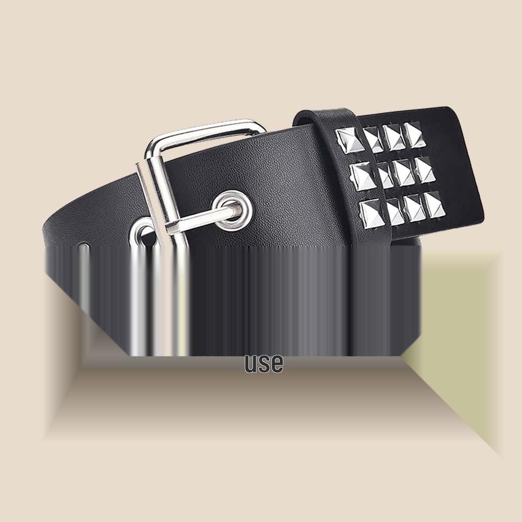Unisex Punk Rock Y2K Rivet Belt – European & American Fashion in Heavy Metal Style