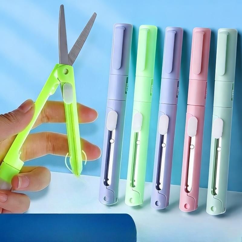 Multifunctional Luminous Portable Pen-shaped Scissors Innovative Two-in-one Design of Scissors