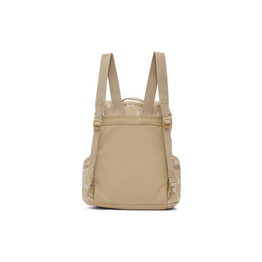 New MLB   Double Shoulder Laptop Bag Travel Cycling Bag Backpack For Students Unisex Beige Brown 3ABKM035N-50BGD