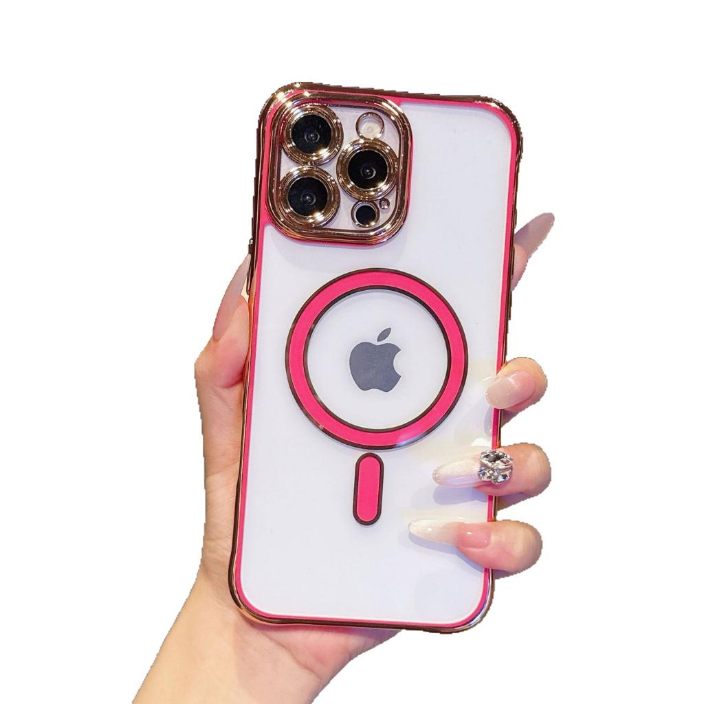 Magnetic Dual Color Electroplated Phone Case for Apple 16e Protective Case for IPhone 15Promax Shell 14p