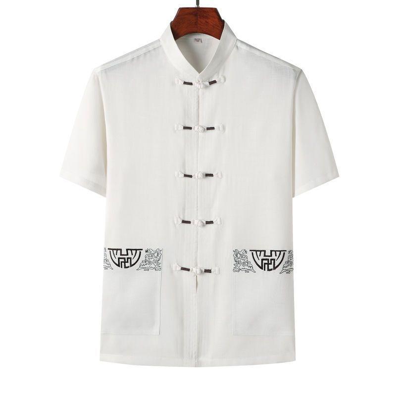 Tang Suit Men's Short-sleeved Suit Casual Chinese Style Hanfu Men's Tai Chi Suit Summer Morning Exercise Suit