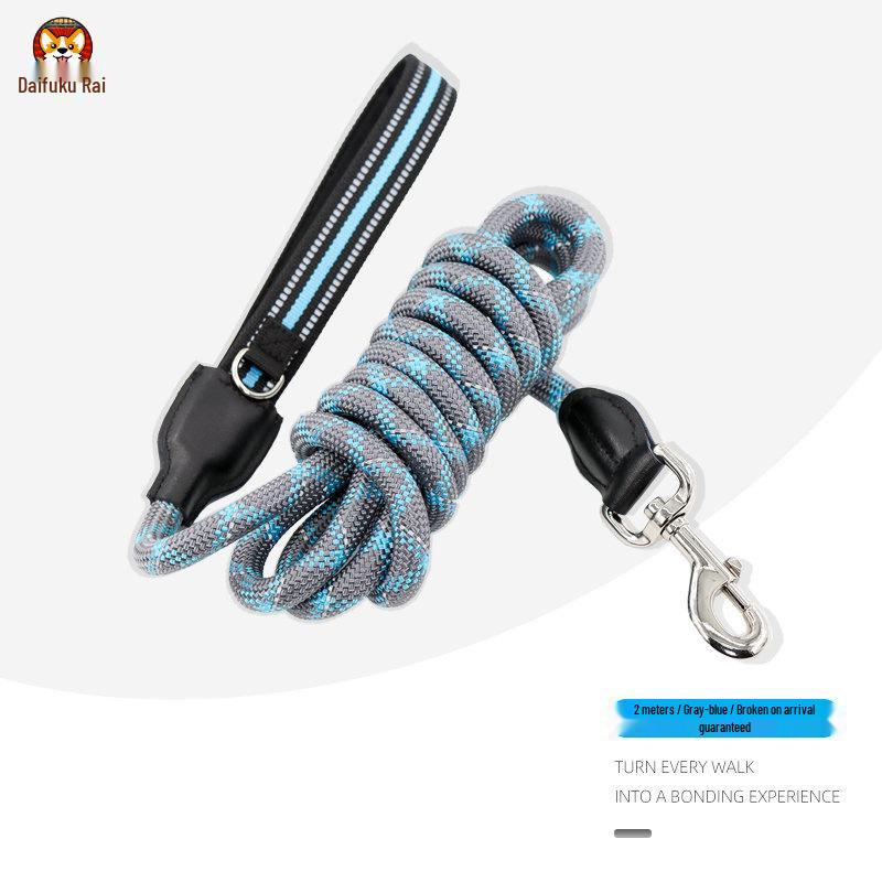 2m Anti-Shock Dog Leash with Collar for Medium & Large Breeds - Golden Retriever & Teddy Training Rope