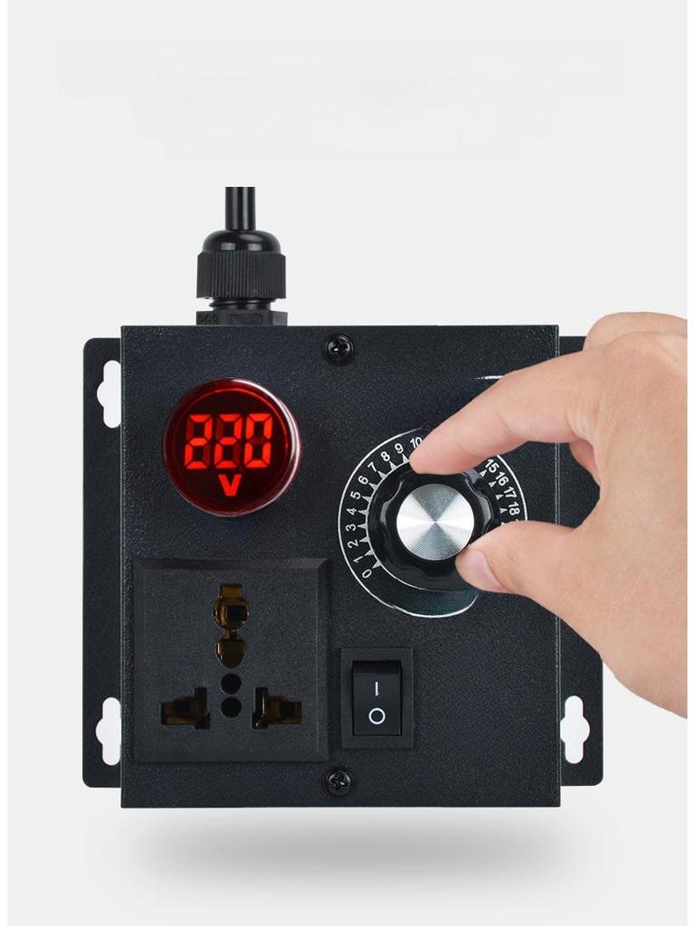 220V Stepless 4KW Ceiling Fan Speed & Temperature Control Switch with Dimming and Angle Grinder Reducer