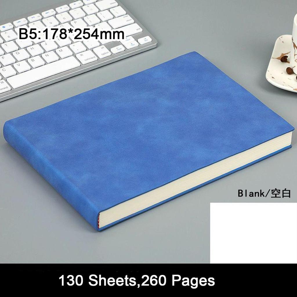 B5 Soft Leather Student Subject Notebook, Work Meeting Record Book, Business Notepad, Drawing Book, Mind Map, Grid/lined Blank Pages