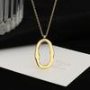 Irregular Geometric Ellipse Necklace Hollow Out Clavicle Chain Jewelry Women