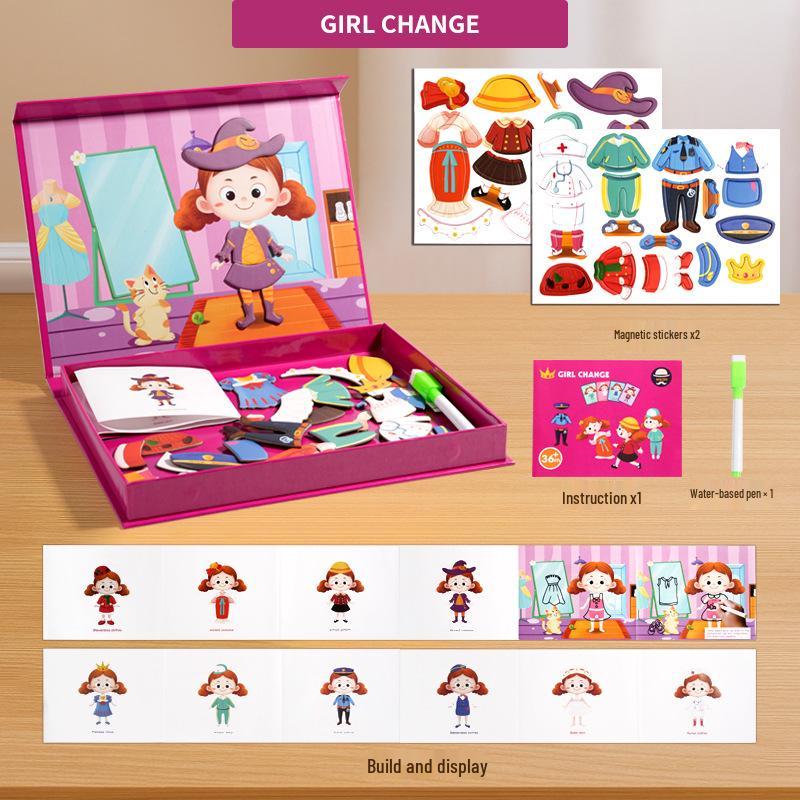 Creative Magnetic Puzzle Gift Box for Kids Ages 3-6: Dress-up and Early Learning Toy