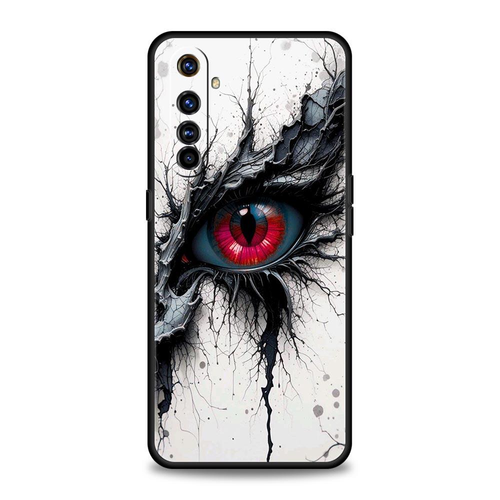 

Scary Devil Eye Pattern Phone Case For Realme 13 12 10 9 8 7 GT3 GT5 GT2 Pro Plus 5G C21 C25 C35 GT Neo 2 3 3T 5 Cover Realme GT2