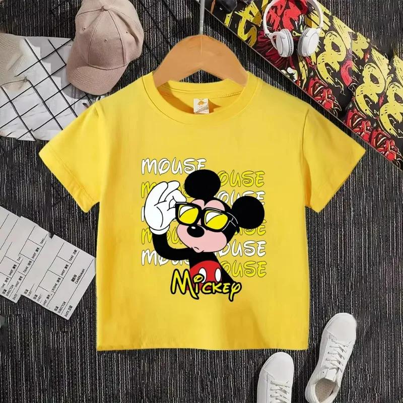 Mickey Summer 2026 New Fashion Boys and Girls Children s T-Shirt Cartoon Anime Children s Clothing Top 100