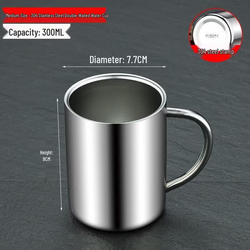 ZLIII 304 Stainless Steel Double-Layer Anti-Scald Kids Water Cup
