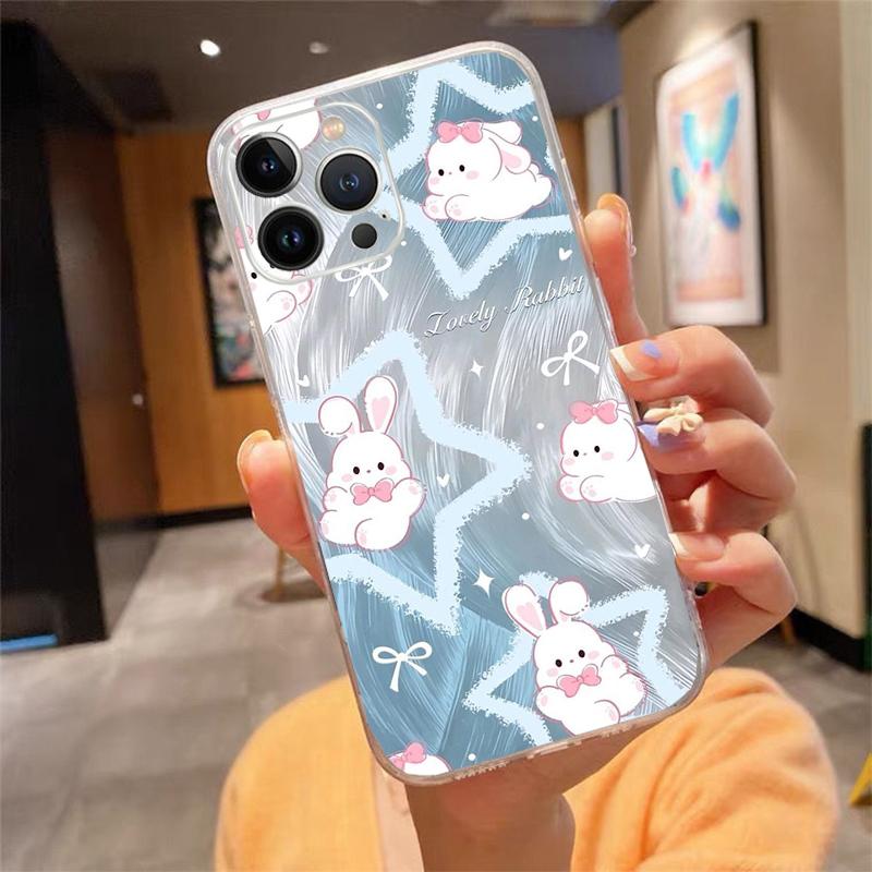 

Cartoon Animal Tulip Flower Bow Phone Case Carcasa Funda For iPhone 17 Pro Max Air 16 15 14 13 Pro Max 15 16 Pro 15Plus Case iphone 13
