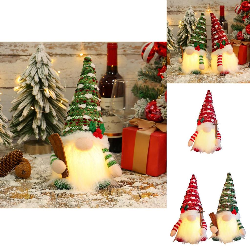 Rudolph Christmas Light Up Sled Plush Toy With Long Beard For Holiday Decor