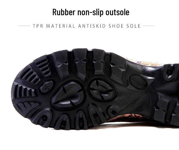 Men's High-Top Tactical Mountaineering and Hiking Boots - Camouflage Combat and Work Footwear