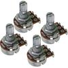 FLEOR 4pcs Small Size A500K Guitar Pots Knurled Split Shaft Potentiometers Audio Taper