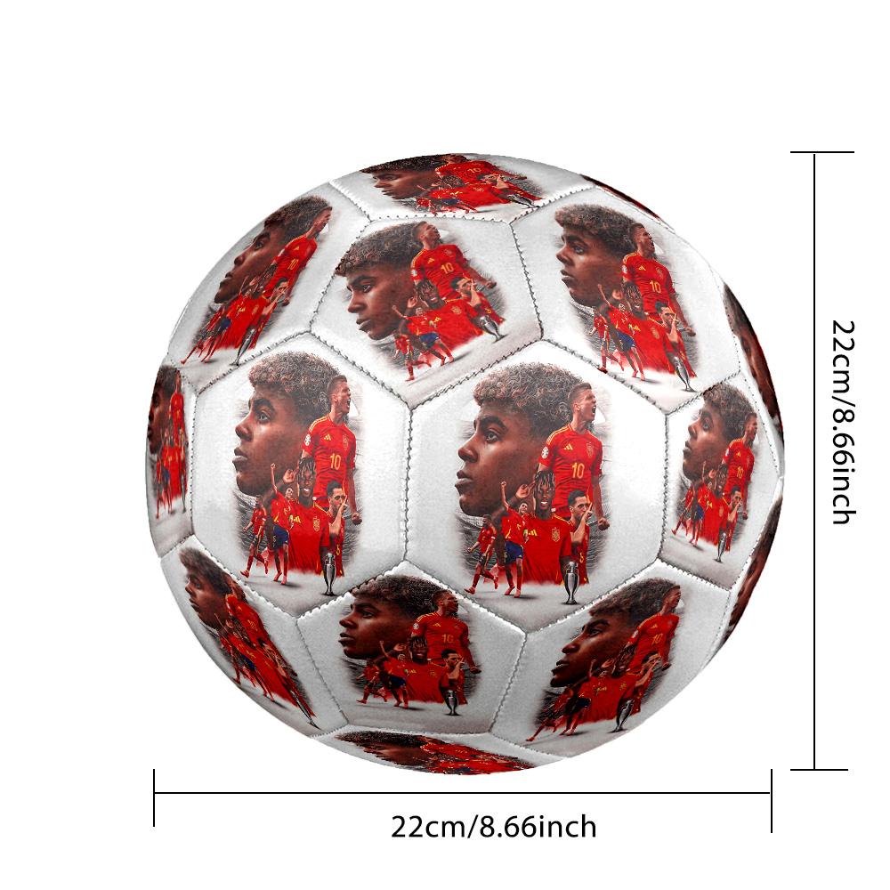 Yamal Size 5 Soccer Ball Machine-Stitched Indoor/Outdoor Universal Football Soccer Accessory Suitable for Birthdays, Weddings, Christmas, Father's Day
