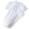 Girls' Spring & Autumn Cotton Lace Princess Socks - Japanese Style Short White Dance Socks for Kids