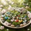 Simulation Fish Mobile Phone Chain Crystal Beads Beaded Keyring Keychain Charms  Festival