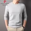 Men's Mulberry Silk Blend Long-Sleeve Round-Neck T-Shirt