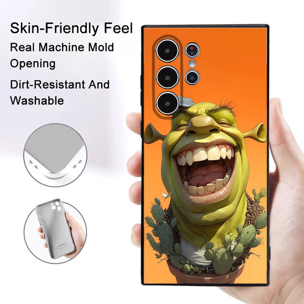Funny Anime Movie S-Shrek Phone Case Samsung Galaxy S25 S24 S22 S23 Ultra S21 S20 Plus 5G Frosted Non-Slip Full Cover Soft Case