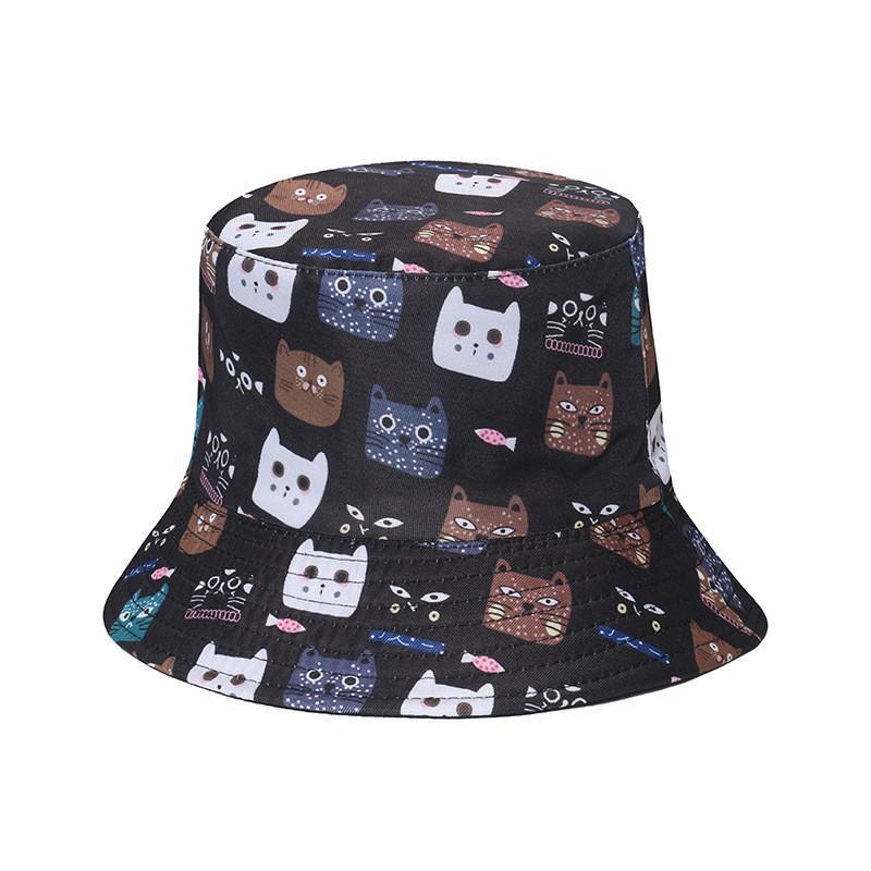 Trendy Pet Print Sun Hat For Women Fisherman Hat With Short Brim