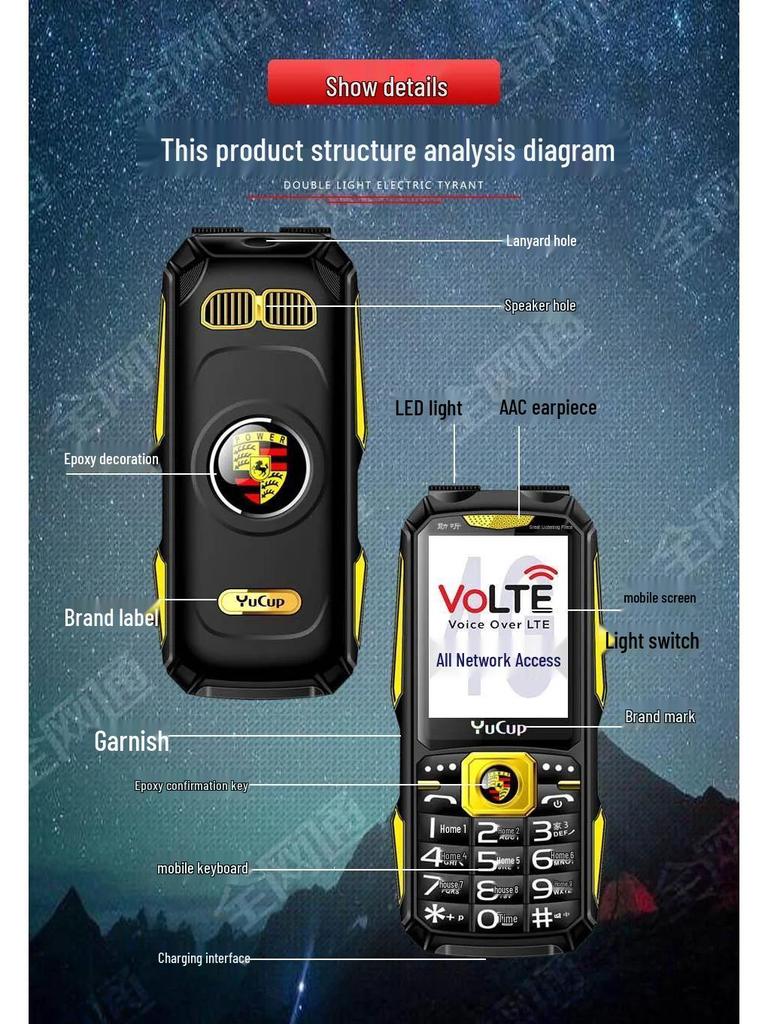 Durable Elderly Smartphone with Eye-Protection, Large Screen, 4G/5G, Power Bank, and Long Standby