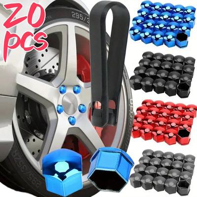 20Pcs Car Wheel Nut Caps Anti-Rust Auto Hub Screw Protection Covers Car Tire Screw Caps Nut Bolt Covers Auto Exterior 17/19/21mm