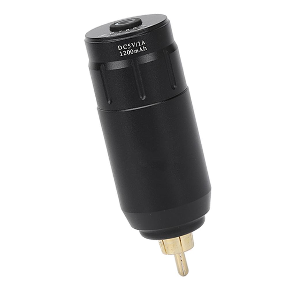 Wireless Motor Tattoo Machine Professional 1200mAh Battery RCA Rotary Tattoo Pen for Tattoo Artist Black