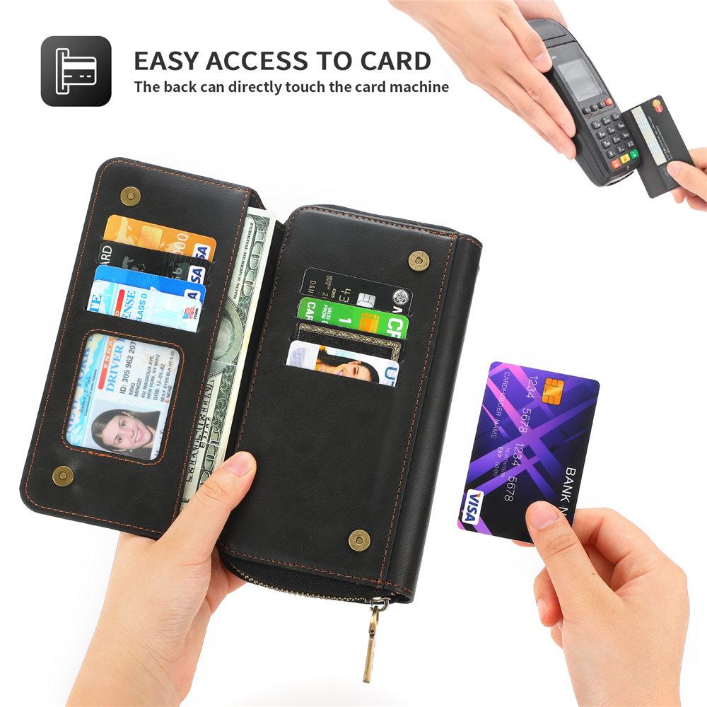 Magnetische Abnehmbare Crossbody Geldbörse Lederhülle Für iPhone 16 15 14 Plus 13 12 11 Pro Max XR XS 7 8 Plus Kartenhalter Hülle