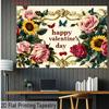 2D Cheerful Happy Birthday Backdrop with Flowers, Balloons and a Blue Sky