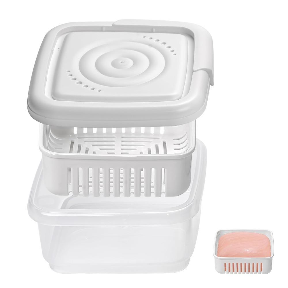 

2 упаковки герметичного контейнера для мыла с крышкой, квадратные мыльницы, многоразовый держатель для мыла, дорожный