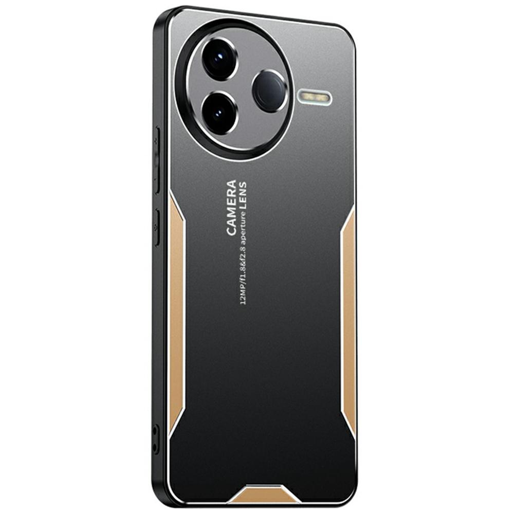 

For Xiaomi Poco F7 Pro 5G/Redmi K80 5G Phone Case Aluminium Alloy TPU PC Back Cover Gold