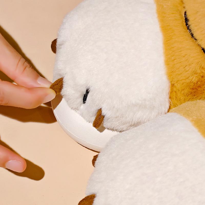 Fashion Cute Cartoon Fluffy Slippers For Women Men Winter Warm Shoes Indoor Home Floor Style Soft Plush Tiger Paw Couples Cotton Slipper