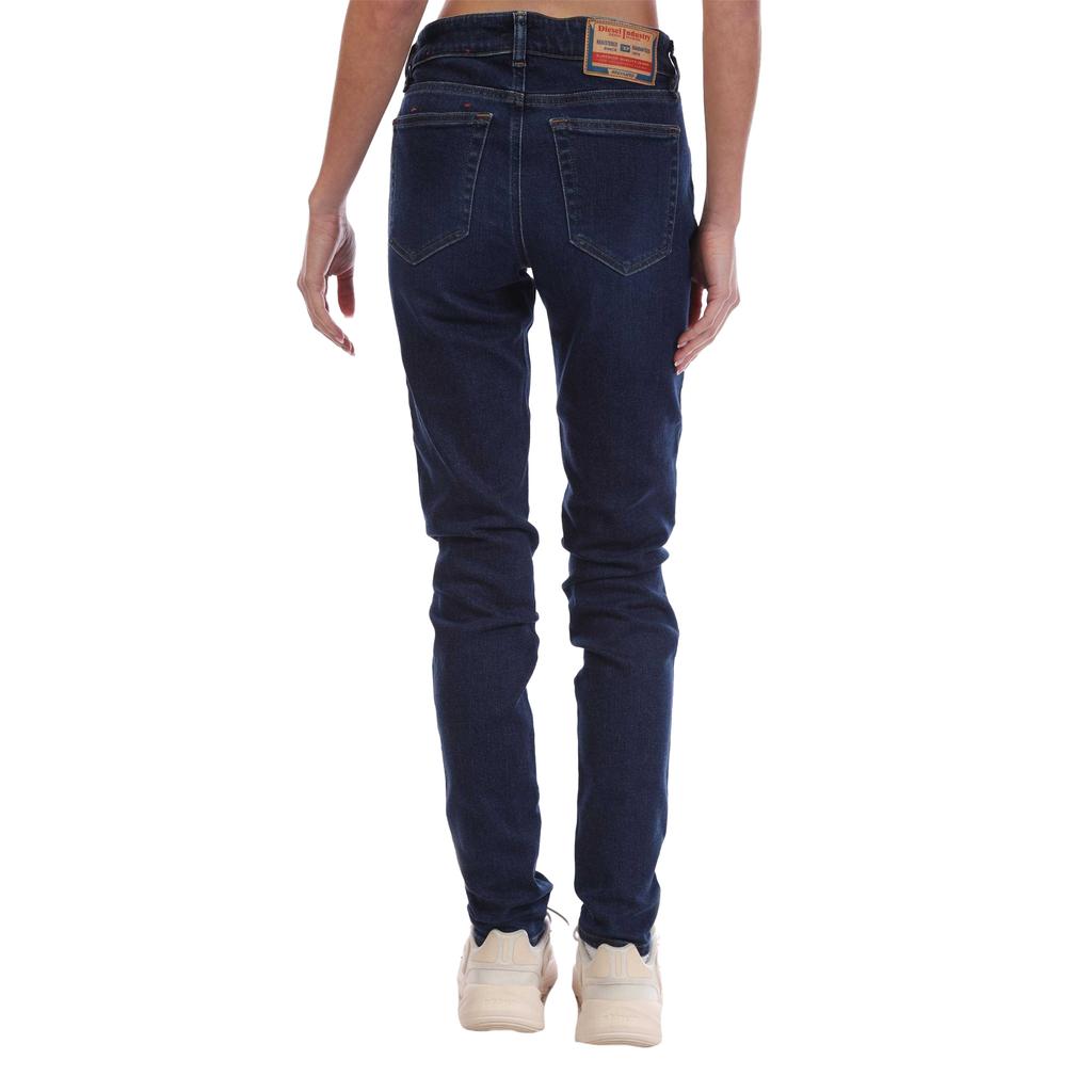 Jeans Skinny Diesel Feminino 2018 Slandy Baixo Com Emblema de Couro